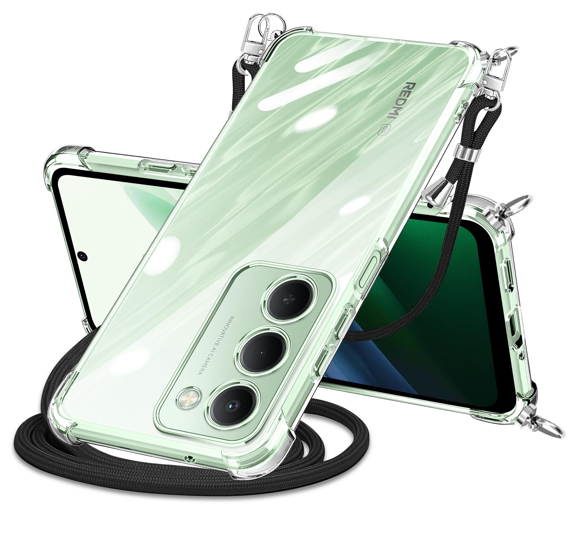 Amazon.co.jp: NISIILNG Redmi 15 5G 用 ケース クリア ショルダー